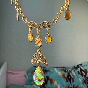 SOLD Vintage Cookie Lee abalone necklace
